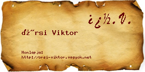 Örsi Viktor névjegykártya